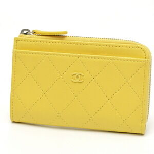 CHANEL Yellow Leather Wallet